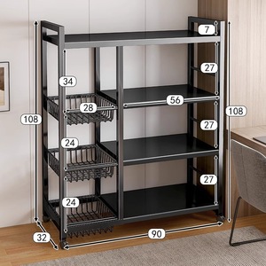 Giá để đồ nhà bếp đa năng, kệ để đồ nhà bếp bằng kim loại nhiều tầng, tủ đựng đồ có ngăn kệ - Product Image 6