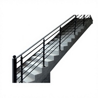 Rampe d'escalier moderne en aluminium noir thermolaqué, design nouveau, garde-corps de balcon personnalisé, garde-corps de sécurité pour usage domestique, extérieur et commercial