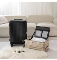 Ensemble de bagages modernes à roulettes avec ouverture latérale, extensibles, en ABS, pour voyage d'affaires, avec serrure à combinaison et compatible TSA