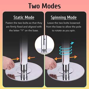 Barra de Baile de Acero Resistente de Fábrica OEM al por Mayor, Barra de Baile de Modo Dual Giratorio y Estático de 45 mm - Product Image 4