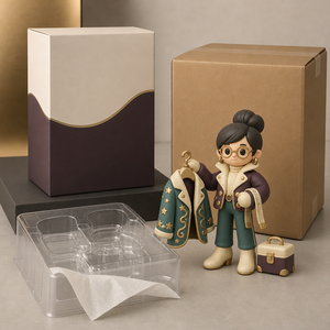 Statuetta Artistica OEM Personalizzata Chic di <span class=keywords><strong>Moda</strong></span>, Designer Sarti <span class=keywords><strong>Donna</strong></span>, Figura in Vinile, Direttamente dalla Fabbrica, con Cappotto Stellato e Metro a Nastro - Product Image 4