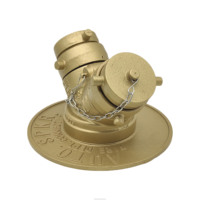 Raccord siamois en laiton type Y DN100 pour services incendie, vanne siamois double entrée avec bouchon