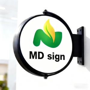 سعر المصنع MD للإعلان في الهواء الطلق لافتات دوارة جانبين دائرية دائرية دائرية مستديرة لوحة تسجيل لمتجر - Product Image 1