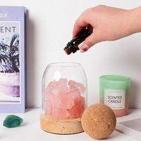 Décor à la maison de luxe aromathérapie pierre de cristal naturel désodorisant diffuseur d'huiles essentielles coffret cadeau avec veilleuse