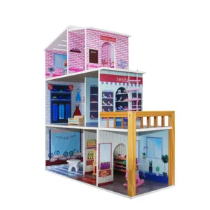 Casa de muñecas para niños y niñas, muebles de 3 capas, jouets infantiles, 8 unidades