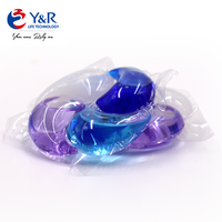 Capsules 5 en 1 Dosettes de lessive Détergent nettoyant jaune pour laver les vêtements Gel Adoucissement acceptable à faible quantité minimale de commande