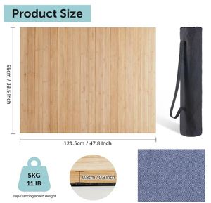 Pista de Baile Portátil de Madera de Bambú Personalizada para Cualquier Superficie con Bolsa de Almacenamiento, Tapete de Baile Sólido para Flamenco - Product Image 2