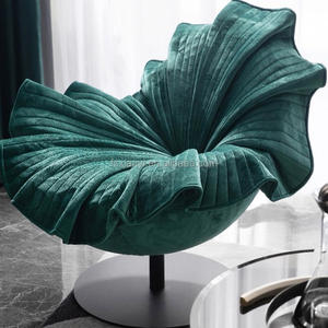 Villa rote Blume Form Samt Stoff Lounge Stuhl Designer Ei Stühle für Wohnzimmer Sofa Set - Product Image 3
