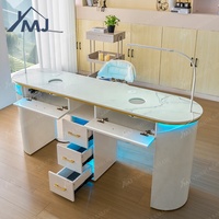 Table et chaises de beauté pour manucure Station de salon Table à ongles double avec aspirateur