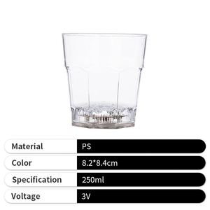 Custom LED Glowing in Dark <b>Cup</b> Clear <b>Plastic</b> Light up Flashing Whisky Glass for Party - Product Image 4