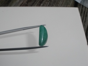 Cabochon rectangulaire vert émeraude, gemme naturelle non montée (15x12mm) pour la fabrication de bijoux - Product Image 5