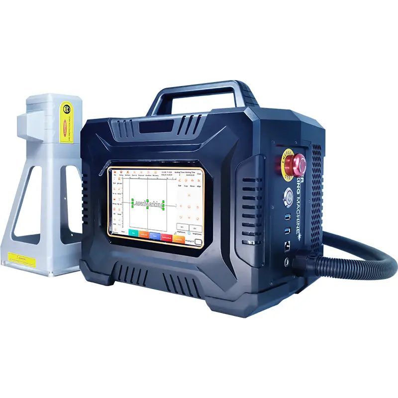 금속 타이어 플라스틱 용 20w 휴대용 휴대용 프린터 인쇄 로고 섬유 레이저 조각 마킹 기계