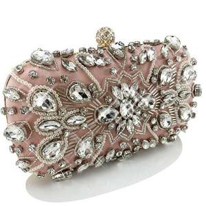 Herzförmige Clutch Strass Abendtaschen für Damen Frauen Abschlussball Gold Kristall Handtasche - Product Image 1