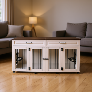 Jaula Moderna de Madera para Perros con Doble Puerta, para Perros Medianos y Grandes, Estilo Mueble, Casa para Mascotas, Uso Doméstico - Product Image 2
