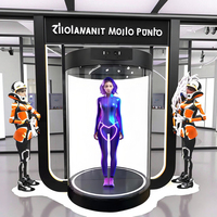 Vitrine d'affichage holographique 3D HoloTube avec interaction IA, Cylindre holographique 3D pour équipement de salon professionnel Holobox