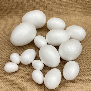 White DIY Styrofoam <strong>Eggs</strong> Many Sizes (2-12cm) Easter Polyfoam for Kids HE Brand HEF079 - Product Image 1
