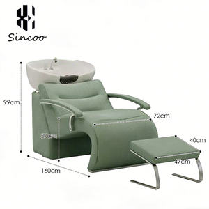 High-<b>end</b> Customization Barbershop Shampoo Chair with Basin Water Parts Hair Salon Shampoo <b>Bed</b> with Foot Pedal - Product Image 6