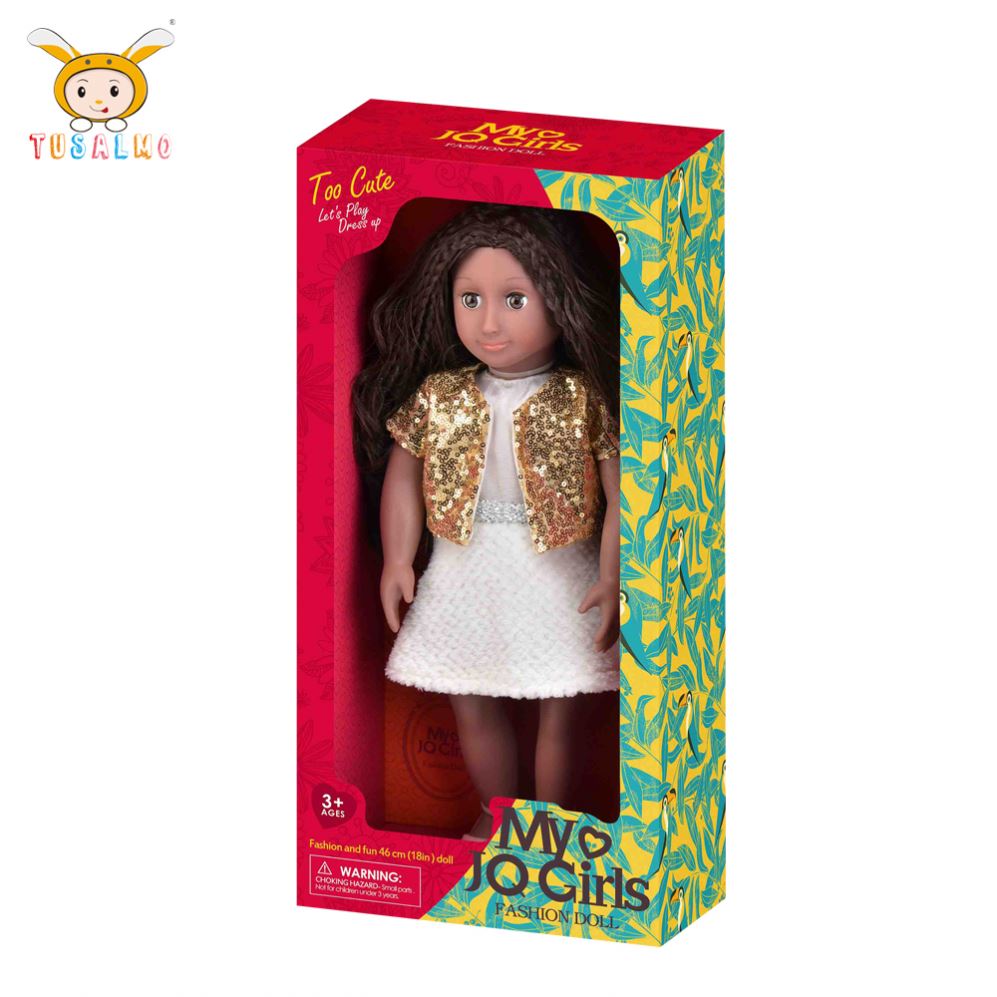 Лидер продаж виниловые Мода 18 дюймов-американском стиле черная кукла с каштановые волосы оптовая продажа с фабрики в Китае