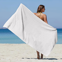 Serviette de plage d'été à impression personnalisée et personnalisée en gros, grande baignoire douce et spa, à séchage rapide, en microfibre et polyester à sublimation