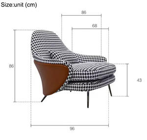 Fauteuil de détente avec repose-pieds, fauteuil lounge, fauteuil de loisirs, mobilier moderne simple et luxueux pour villa, hôtel, usage domestique - Product Image 6