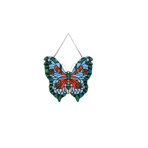 Panneau de fenêtre d'église en verre teinté massif de Chine, motif papillon, diamètre 30 cm, pour gymnase, hôtel, chambre, éclairage solaire, fenêtres, portes - Product Image 1