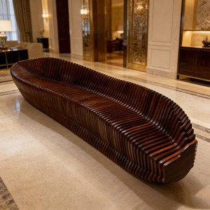 เก้าอี้ม้านั่งไม้โค้งรุ่น Y714 คุณภาพสูง ทนทานต่อสภาพอากาศ เหมาะสำหรับระเบียง สนามบิน ห้องสมุด สตูดิโอโยคะ สวนสาธารณะ และตกแต่งสถานที่สาธารณะ - Product Image 1