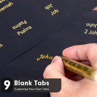 Onglets d'indexation de la Bible en or à chaud, faciles à lire et à appliquer, pour l'étude biblique, 75 unités, noirs, pour journalisation biblique, vente en gros