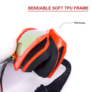 Masque MX à ajustement parfait, cadre en TPU, casque de moto, coupe-vent, anti-poussière, verres PC anti-reflets, cadre rouge pour hommes, motocross - Product Image 2