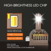 Phare LED XENPLUS DA13 à 3 couleurs commutables, 50000LM, 12V, 3000K, 4300K, 6500K, IP68, avec driver intégré, ampoule automobile