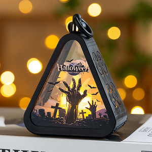 Lanterne citrouille d'Halloween en plastique écologique faite à la main, petits cadeaux portables, ornements de bureau, accessoires de décoration - Product Image 5