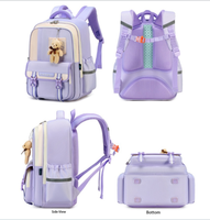 enfants avec fermeture éclair imperméable en nylon unisexe imprimé de logo personnalisé Sacs d'école Sac à dos d'étudiant