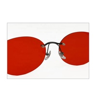 Sin montura 99% bloque dañino Luz Azul forma ovalada lentes rojas anteojos de gran tamaño anteojos protectores para juegos de computadora para mujeres