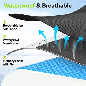 Quilted Orthopedic Memory Foam Seat <strong>Cushion</strong> OEM ODM Pressure Relief Gel Seat <strong>Cushion</strong> for Office Home Car <strong>Wheelchair</strong> Use - Product Image 4