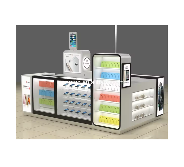 Funroad Mobile Phone Shop Names Kiosk Custom Mobile Counter Full Vision Retail Store Display Shopping Mall