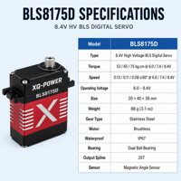 XQ POWER S2210D Servo Digital de Alto Torque de 11 kg, Micro Mini Servo sin Núcleo, Programable, para Helicóptero RC de Ala Fija, 8.4V