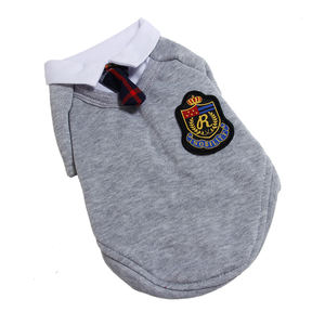 개를위한 재미있는 여름 학교 스타일 스트라이프 패턴 애완 동물 의류 귀여운 면과 폴리 에스테르 커플 발렌타인 세트 스커트 가능 - Product Image 6