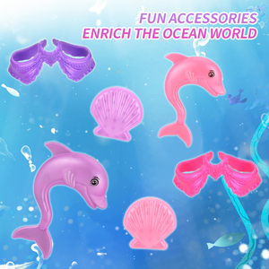 14-Inch-<b>long</b> Mini Mermaid <b>Doll</b> <b>with</b> Colorful Fantasy <b>Hair</b> & Accessories for <b>Styling</b> Play Like Headband & Barrettes Age 3+ Gift - Product Image 6