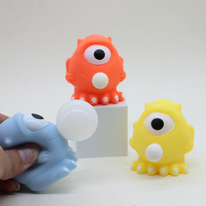 Jouet à presser Mike Wazowski, créatif, durable, portable, en caoutchouc, qui souffle des bulles, anti-stress, décoration de bureau pour enfants - Product Image 1