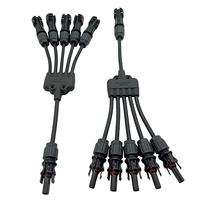 태양 광 PV Y 케이블 커넥터 1500V DC 60A IP68 정격 주석 도금 구리 4-in-1 방향 태양 전지 패널 병렬 와이어 어댑터