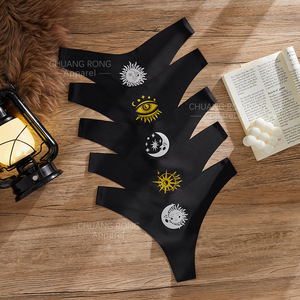 Europeo e americano Sexy divertenti occhi stampati perizoma a vita bassa sottile da donna <span class=keywords><strong>di</strong></span> grandi dimensioni T a forma <span class=keywords><strong>di</strong></span> Yoga Anti-batterico biancheria intima sportiva - Product Image 3