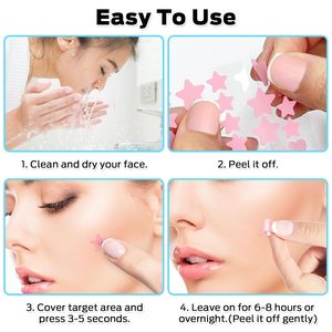 T Hydrocolloid Parches para el acné con ácido salicílico Cute Star Zit Stickers Colorful Star Blemish Covers para Face Zit Patch Acné Dots - Product Image 4