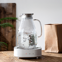 Bouilloire à eau froide en verre borosilicate HYRI, résistante aux hautes températures, compatible lave-vaisselle et micro-ondes, design moderne pour usage domestique