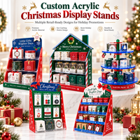 Étagère de présentation en acrylique pour arbre de Noël personnalisé, 4 niveaux, organisateur de cadeaux de Noël, présentoir de comptoir de vente au détail, présentoir de produits POS