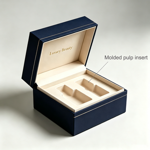 OEM Custom Logo Rigid Flip Lid Cosmetic Gift Box with <b>Pulp</b> Insert & Hot Stamping - Premium Paper Packaging for Lipstick & Makeup - Product Image 1