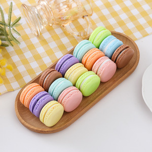 New Fast-Rebound PU Macaron Cake Toys - Realistic Colorful Snack Squishy for Fun Stress Relief & Sweet Dessert <b>Table</b> Decor - Product Image 1