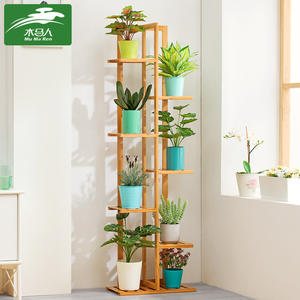 Estante para Plantas de Bambú para Interiores, Almacenamiento Multifuncional para Sala de Estar, Balcón, Estante para Plantas Móvil de Estilo Moderno y Sencillo - Product Image 2
