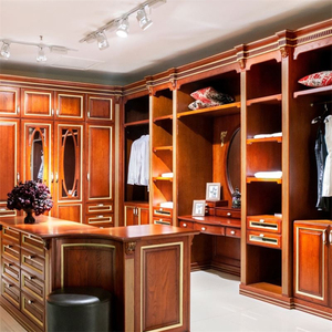 ตู้เสื้อผ้าห้องนอนไม้เนื้อแข็งโบราณดีไซน์ QD-W6ราคายุติธรรมตู้เสื้อผ้าไม้เนื้อแข็งที่ทันสมัย - Product Image 4