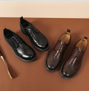 Mocassins d'été pour hommes en cuir pleine fleur de vachette, à semelle épaisse, bout rond, style coréen, décontractés et professionnels - Product Image 3