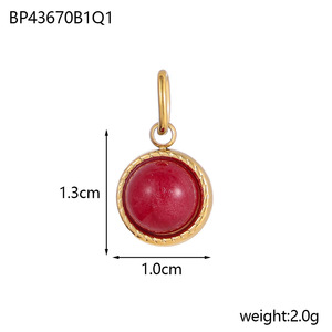 Breloques en pierres précieuses de naissance |   Pendentifs en acier inoxydable plaqué or 18 carats PVD avec pierres naturelles pour la fabrication de bijoux - Product Image 6