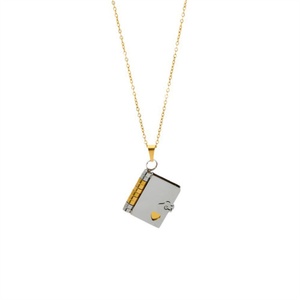 Dainty Personalized <b>d</b> Jewelry Stainless Steel Custom Pendant Letter <b>Necklace</b> Opened Hollow Heart Book Pendant <b>Necklace</b> - Product Image 4